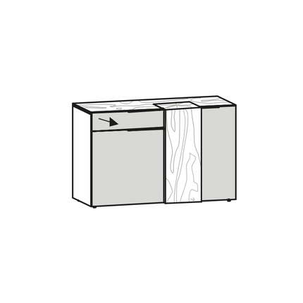 Voglauer Sideboard 128 Valpin mit Kubus AS12KA