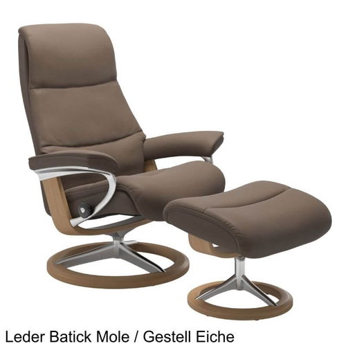 Stressless Sessel View Signature in Leder mit Hocker