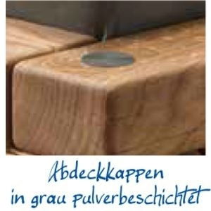 Abdeckkappen Grau (6 Stk f. Bettrahmen & Kopfteil)