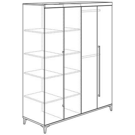 PAIDI Kleiderschrank Remo 4-türig