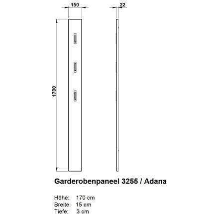 Germania Garderobenpaneel 3255