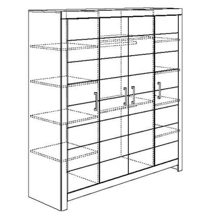 PAIDI Kleiderschrank Fiona 4-türig