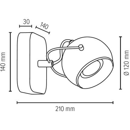Spot Light Wandleuchte Ball Wood 1xLED GU10