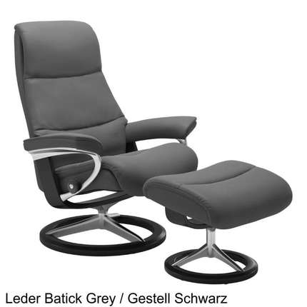 Stressless Sessel View Signature in Leder mit Hocker