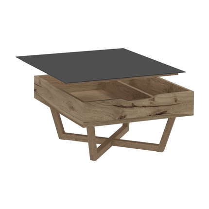 Voglauer Couchtisch 80/80 Valpin mit Glasplatte AC88A