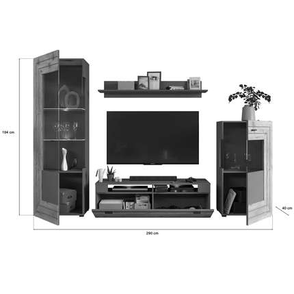 xonox.home Wohnwandkombination Freno 290x194 cm