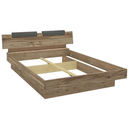 Voglauer Bett Valpin mit Holzkopfteil gepolstert