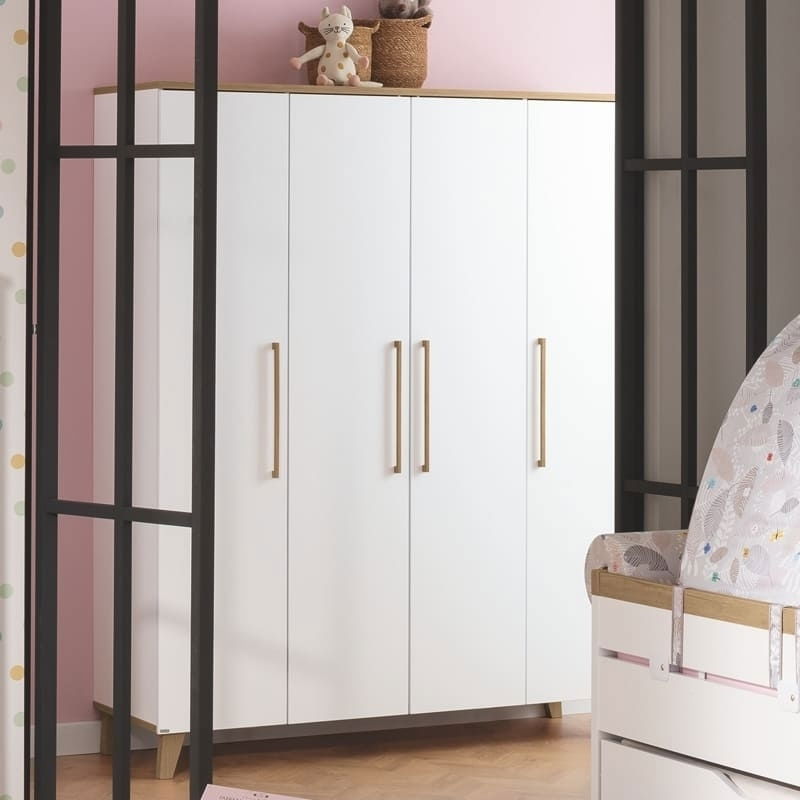 Kleiderschrank Oskar 4-trg weiß B 181 cm / H 197 cm / T discount 54 cm