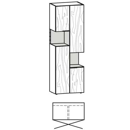 Voglauer Vitrine 64 Valpin 2-türig AV64A