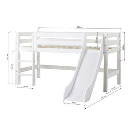 Hoppekids Halbhochbett ECO Luxury & Rutsche, Leiter gerade