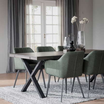 Rowico Esstisch Brooklyn mit X-Gestell 220x95 cm