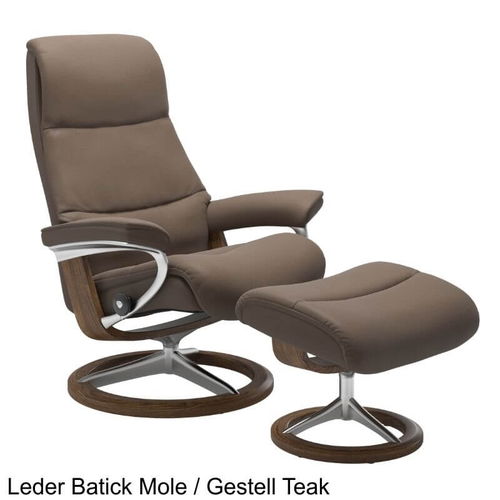 Stressless Sessel View Signature in Leder mit Hocker