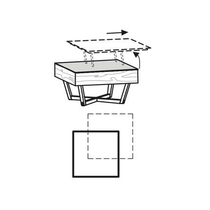 Voglauer Couchtisch 80/80 Valpin mit Glasplatte AC88A