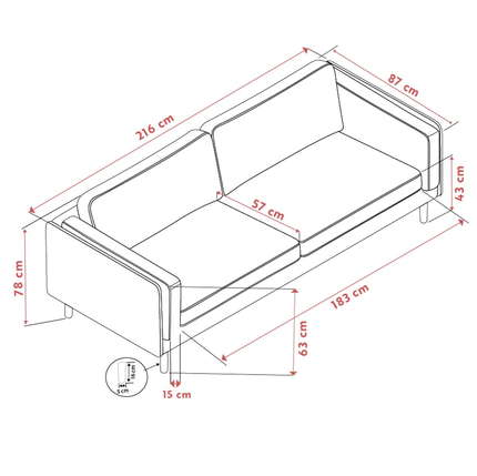 Rowico 3-Sitzer-Sofa Braden