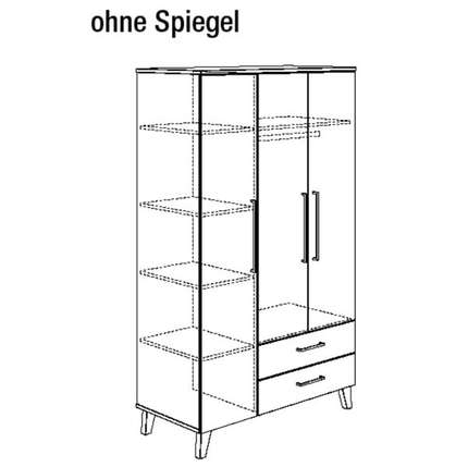 PAIDI Kleiderschrank Oscar 3-türig, 2 Schübe