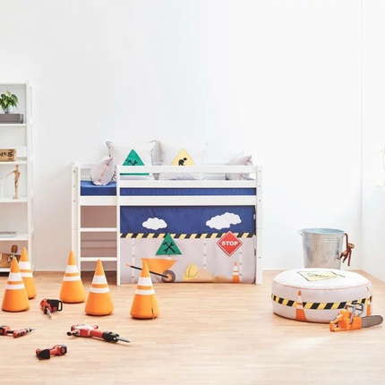 Hoppekids Construction Vorhang für Etagen-/Halbhochbett 70x160 cm