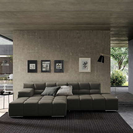 designwerk Ecksofa Temple mit Sitztiefenverstellung