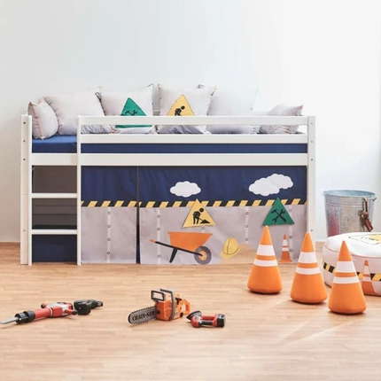 Hoppekids Construction Vorhang für Etagen-/Halbhochbett 90x200 cm