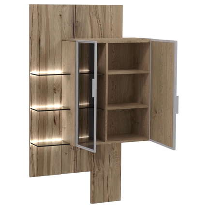 Voglauer Anbauvitrine 112 Valpin mit Wandpaneel AWPV