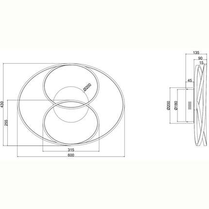 Trio LED-Deckenleuchte Gale