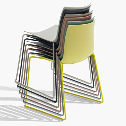 Arper Stuhl Catifa 46 einfarbig Kufengestell Chrom