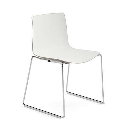 Arper Stuhl Catifa 46 zweifarbig Kufengestell Chrom