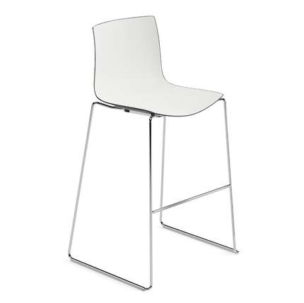 Arper Barhocker Catifa 46 zweifarbig Kufengestell Chrom
