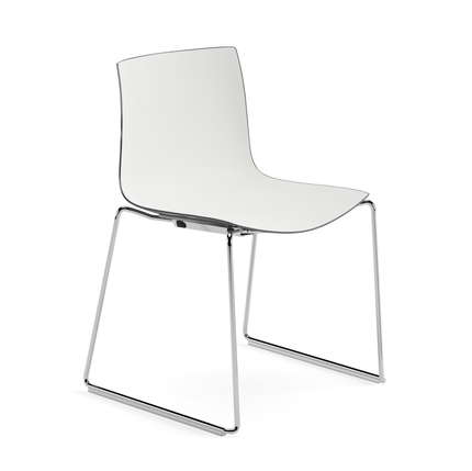 Arper Stuhl Catifa 46 zweifarbig Kufengestell Chrom
