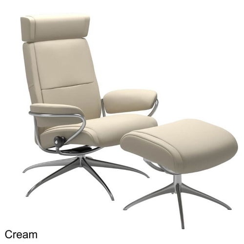 Stressless Sessel Paris Low Back mit Kopfstütze und Hocker