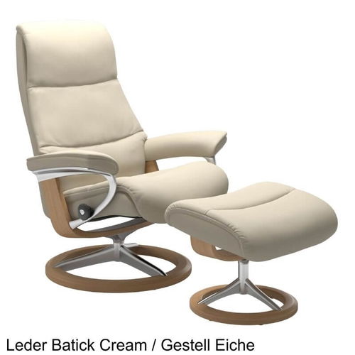 Stressless Sessel View Signature in Leder mit Hocker