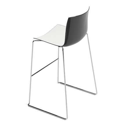 Arper Barhocker Catifa 46 zweifarbig Kufengestell Chrom