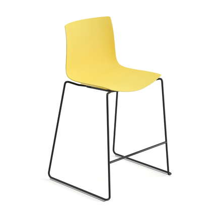 Arper Barhocker Catifa 46 einfarbig Kufengestell Schwarz