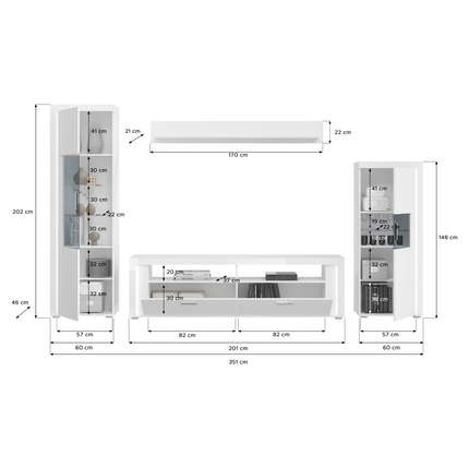 xonox.home Wohnkombination Skylight 4-teilig X91A9W01